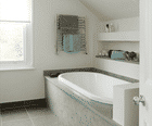 Ouse 520 flat front stainless steel heated towel rail