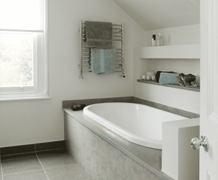 Ouse 520 flat front stainless steel heated towel rail