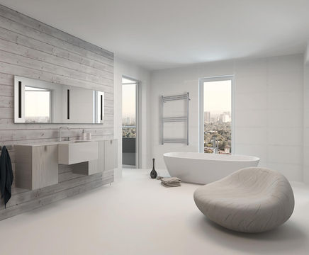 Lewes 980/520 stainless steel heated towel rail