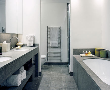 Ashdown 400 flat front stainless steel heated towel rail