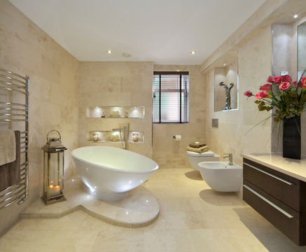 Adur 620 curved front stainless steel heated towel rail