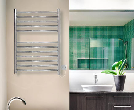 Camber 400 curved stainless steel heated towel rail
