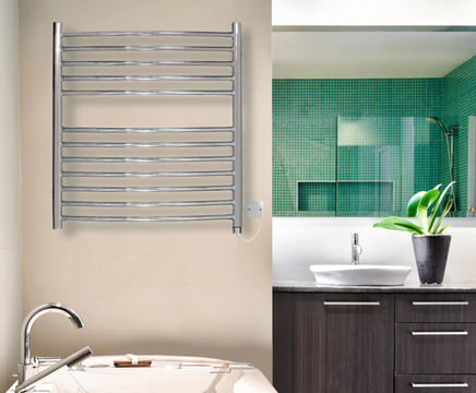 Camber 620 curved stainless steel heated towel rail