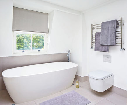 Newick 1000 flat front stainless steel heated towel rail