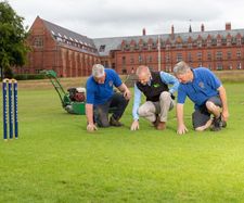 Cricket wicket maintenance at Ellesmere College