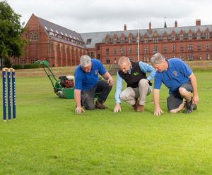 Cricket wicket maintenance at Ellesmere College