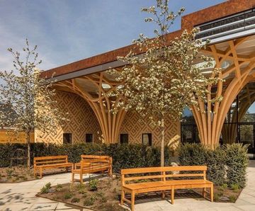 Planting topsoil for gardens at award-winning mosque