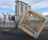 Bespoke tilting Play Cube structure for quayside park - on this page