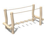 Robinia Burma Bridge - timber trim trail equipment