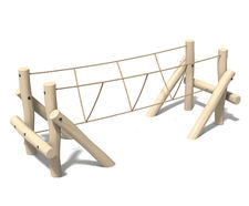 Robinia Burma Bridge V Rope - timber trim trail equipment