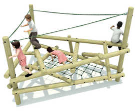 Atlas timber climbing frame for playgrounds