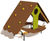 Climbing Hut (J254) - outdoor timber playhouse with climbing wall for kids 4