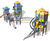 Triple Tower - large steel play structure with slides & climbing activities 0