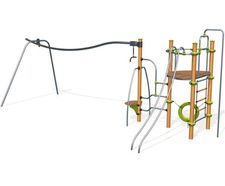 Multiplay Equipment J2577-M - metal climbing and cableway play structure