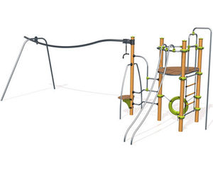 Multiplay Equipment J2577-M - metal climbing and cableway play structure