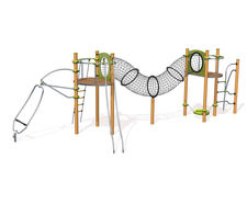 Ixo multiplay unit J2579-M - playground climber with slide and net tunnel