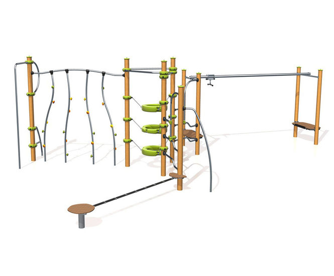 Multiplay Equipment J2578-M - metal climbing and balancing playground set