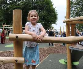 Natural timber play equipment for adventure playground