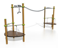 Aerospeed J2582-M - metal playground cableway with non-slip platform