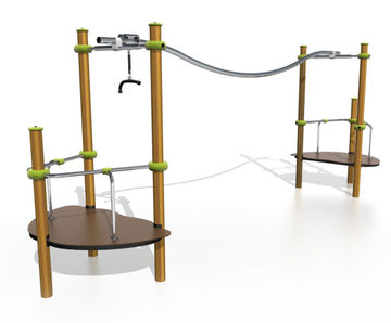 Aerospeed J2582-M - metal playground cableway with non-slip platform