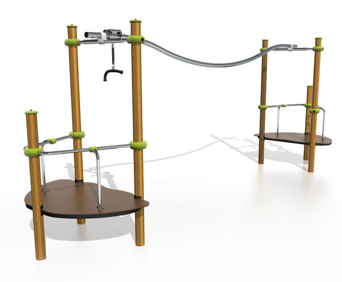 Aerospeed J2582-M - metal playground cableway with non-slip platform