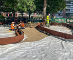 Corten planted perimeter for Barbican and Golden Lane, London