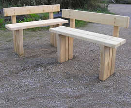 Rustic Park natural green oak bench