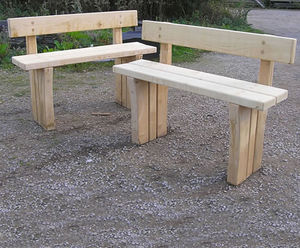 Rustic Park natural green oak bench