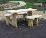 Natural green oak picnic set with wheelchair access - on this page