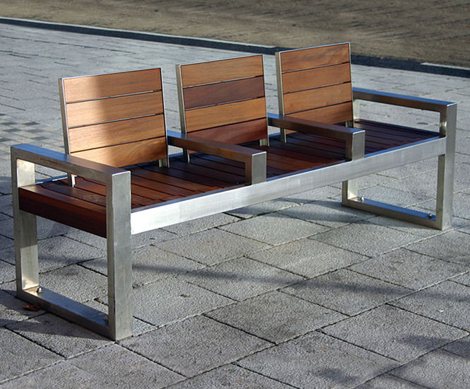 SKOP contemporary FSC timber and stainless steel seat