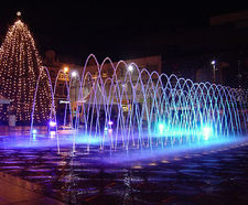Dry plaza fountains