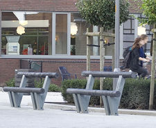 Level X - contemporary recycled plastic bench, 1.8m