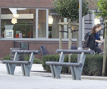 Level X - contemporary recycled plastic bench, 1.8m