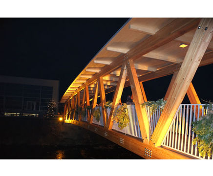 Larch glulam beams for roof frames