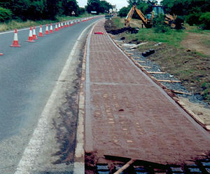 Grass pavers, A696 Ponteland-Otterburn, Northumberland