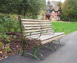 Bassenthwaite timber/wrought iron bench