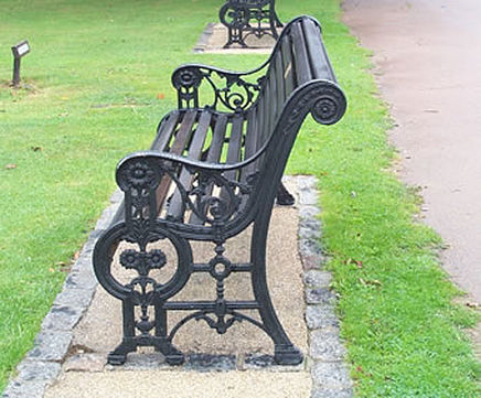 Sunflower timber/cast iron bench