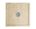 Sparta square honed, filled travertine shower tray