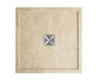 Sparta square honed, filled travertine shower tray