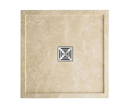 Sparta square honed, filled travertine shower tray