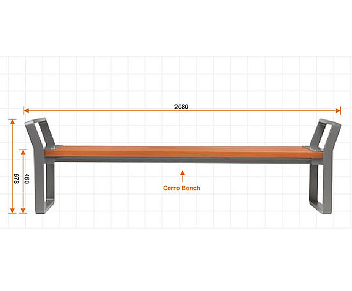 Cerro Wooden Bench with Aluminium Frame Neptune Street Furniture