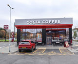 Cycle stands, bollards & pedestrian guardrails for new Costa Drive through - on this page