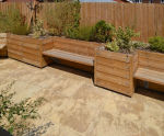 Grenadier timber planter with bench seating