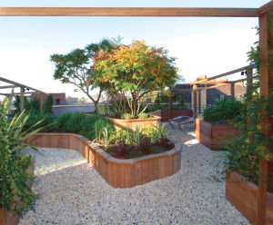 Panel Planter System - modular timber and steel outdoor planter system