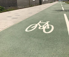 Adding a decorative cycling path to the heart of Barking in London