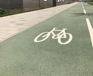 Adding a decorative cycling path to the heart of Barking in London