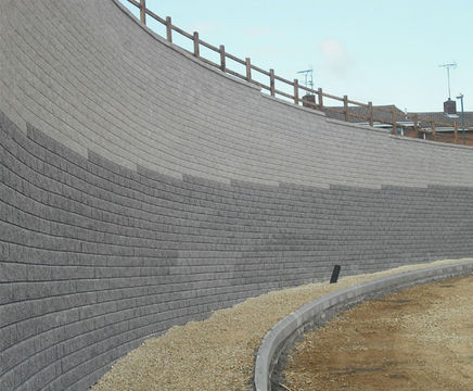 Modular block-faced reinforced soil walls