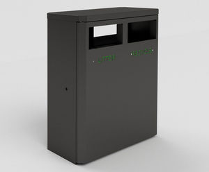Malford Recycling Unit MRU201 - steel dual waste bin for outdoor use