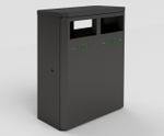 Malford Recycling Unit MRU201 - steel dual waste bin for outdoor use