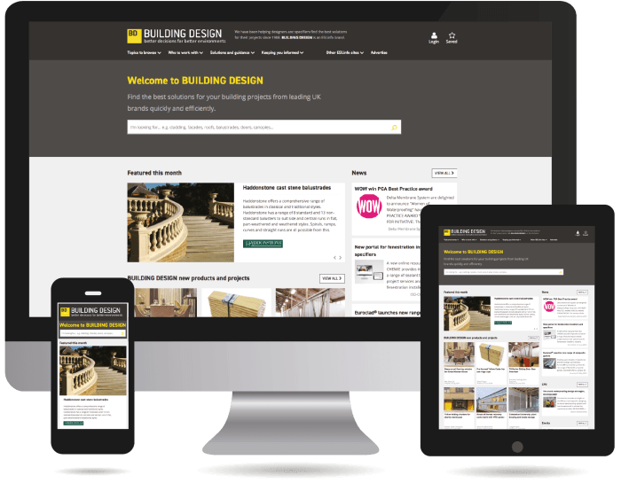 Image of website on phone tablet and computer